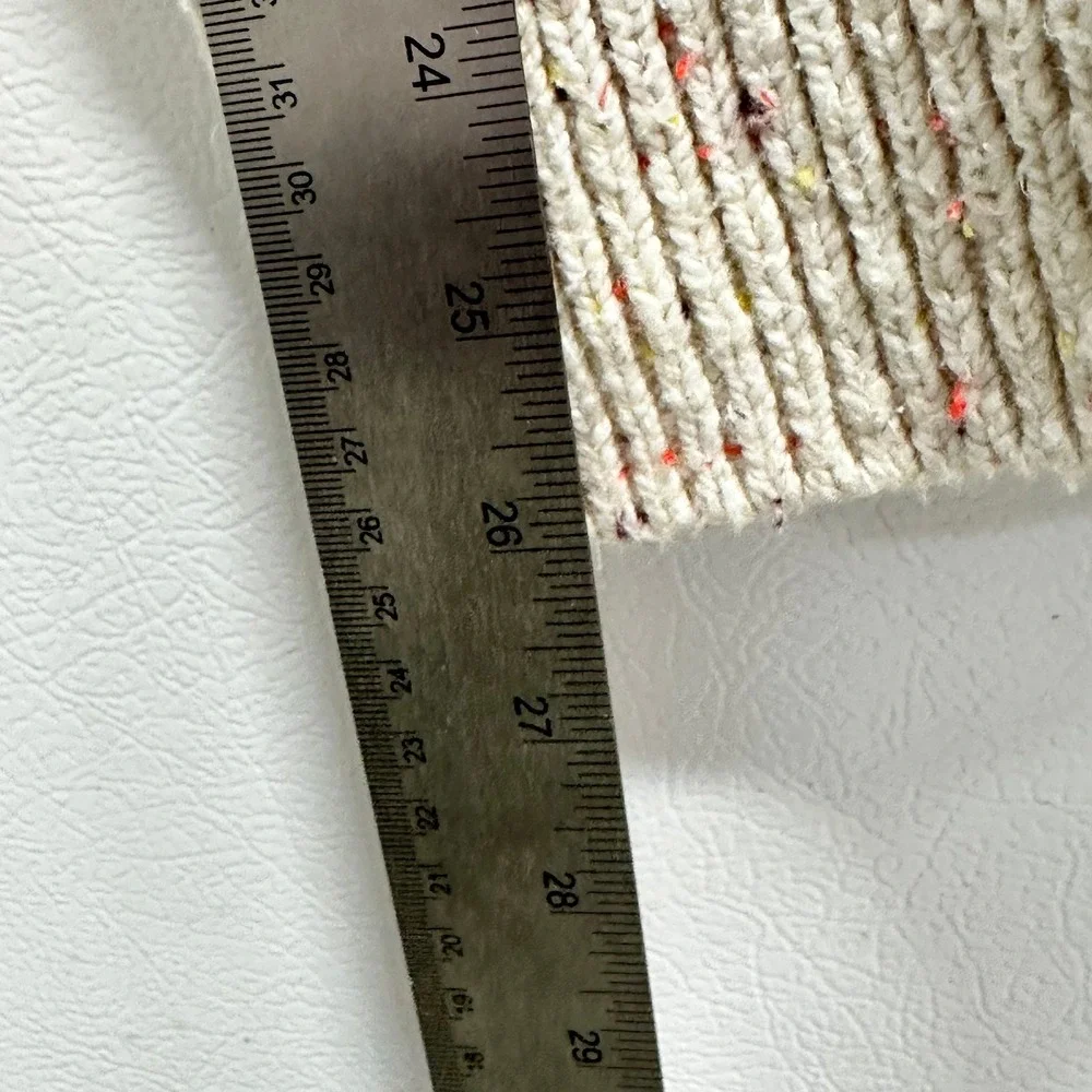 Old Navy Women's Sz S Tunic Sweater Cream Confetti Knit Oversized V-Neck Boho - Picture 5 of 7